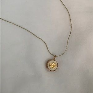 Gold crown charm necklace